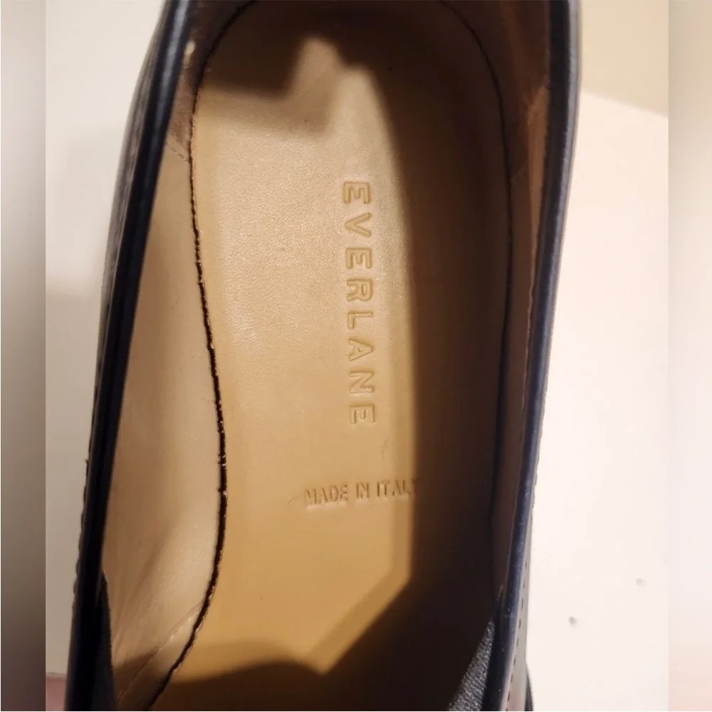 Everlane The Leather Street Shoe Black Sz 8 Made In Italy